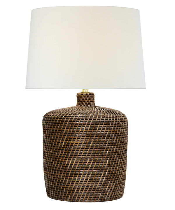 Chesapeake Rattan Table Lamp, Antique Brown