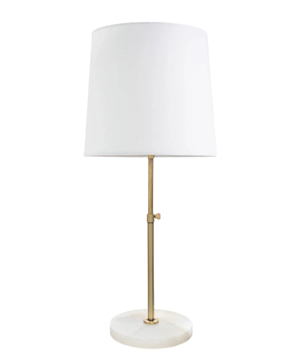 Martin Table Lamp, Antique Brass with Alabaster Base