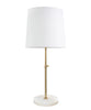 Martin Table Lamp, Antique Brass with Alabaster Base