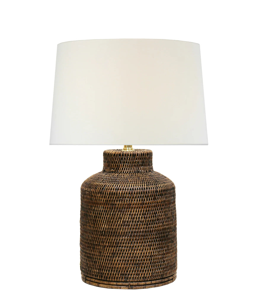 Newtown Rattan Table Lamp, Antique Brown