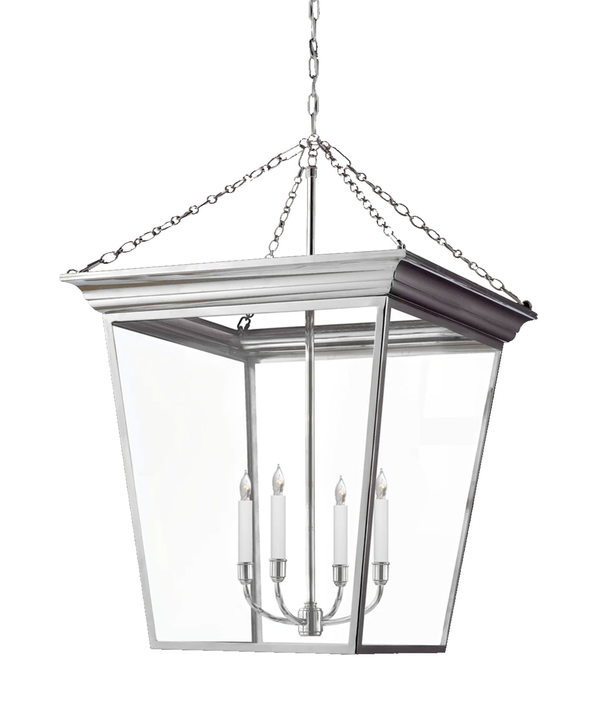 Large Cornice Hanging Lantern, Polished Nickel – High Street Market