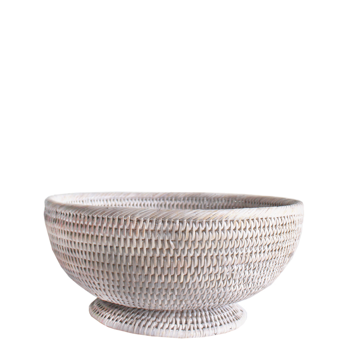 Large Round Pedestal Fruit Bowl, White Wash – High Street Market